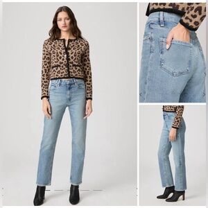 NWT. PAIGE SAWYER High Rise Straight Leg LightBlue Women's Jeans